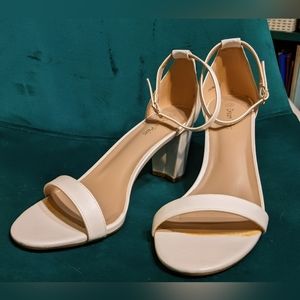 White Open Toed Heels